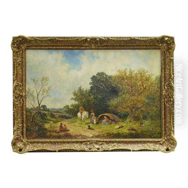 Gypsy Encampment Oil Painting by James E. Meadows