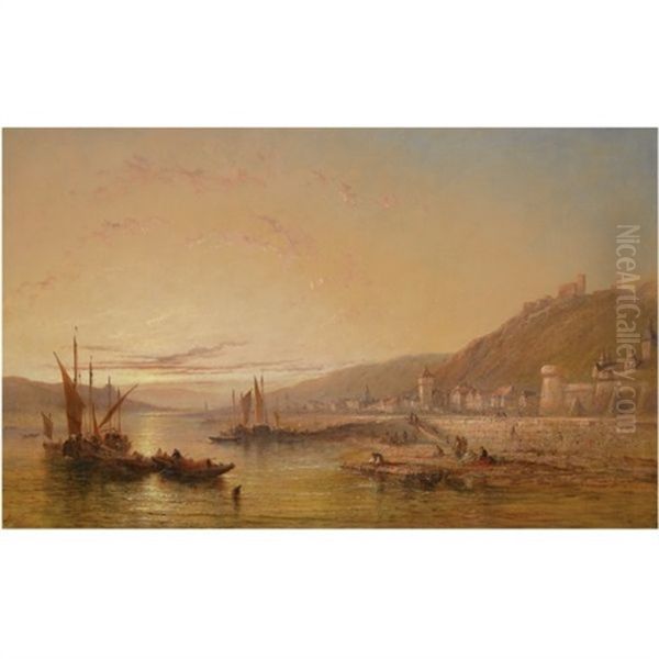 On The Rhine Oil Painting by James E. Meadows