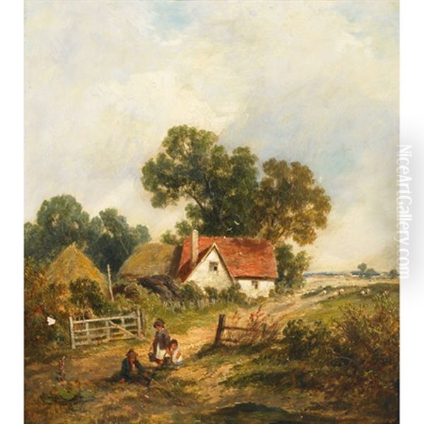 Houghton Mill On The Ouse Oil Painting by James E. Meadows