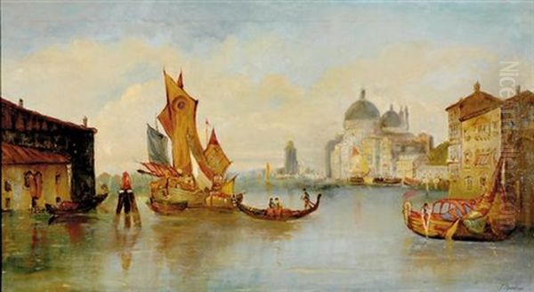 View Of Venice From Grand Canal Oil Painting by James E. Meadows