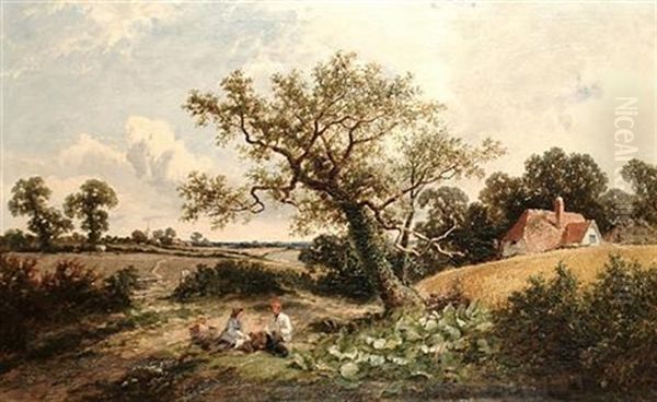 A Wayside Rest Oil Painting by James E. Meadows