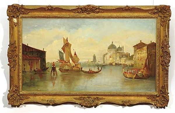 Santa Maria Della Salute Church From Grand Canal Oil Painting by James E. Meadows