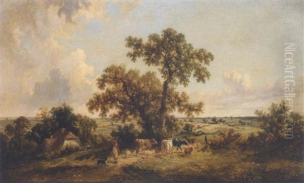 The Young Herdsman Oil Painting by James E. Meadows