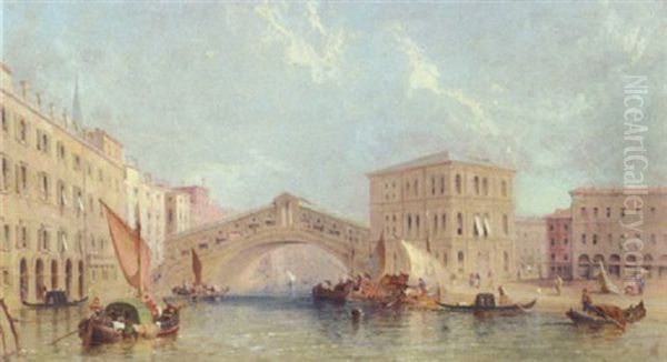 The Rialto Bridge Oil Painting by James E. Meadows