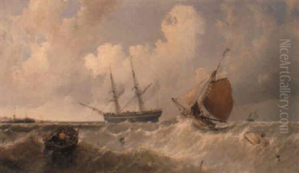 A Nice Breeze Off The Dover Coast Oil Painting by James E. Meadows