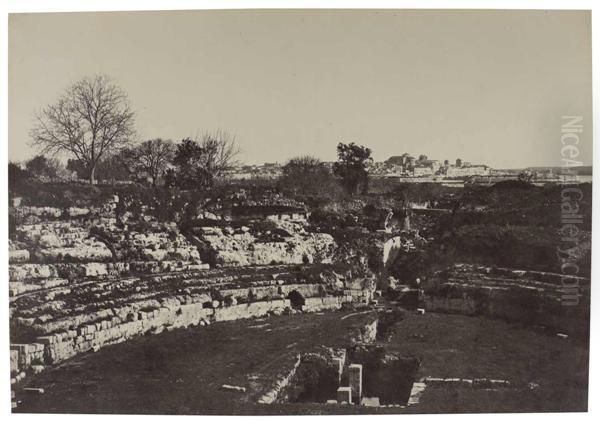 Syracuse, Amphitheatre Oil Painting by Paul Marcellin Berthier