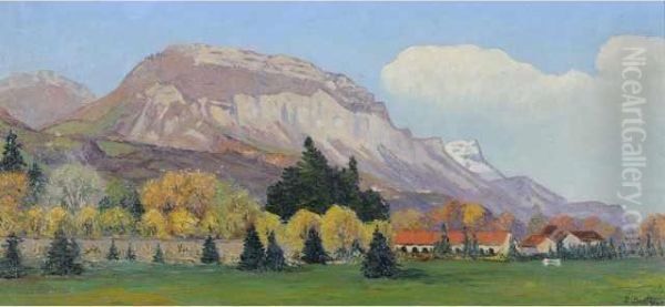 Le Saint-eynard Et La Dent De Crolles Oil Painting by Paul Marcellin Berthier