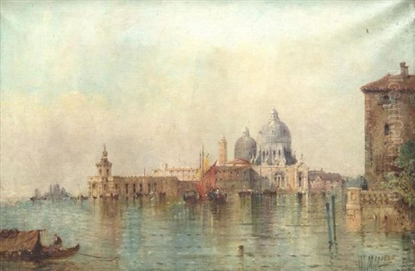 Canal De Venise Avec Vue Sur La Basilique Santa Maria Della Salute Oil Painting by William Meadows