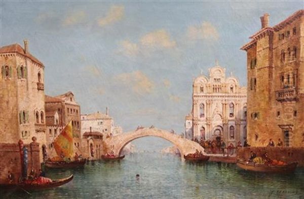 The Rialto Bridge, Venice Oil Painting by William Meadows