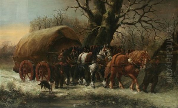 Moory Winter Fuel Oil Painting by William Meadows