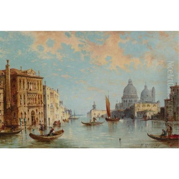 View Of The Grand Canal, Venice Oil Painting by William Meadows