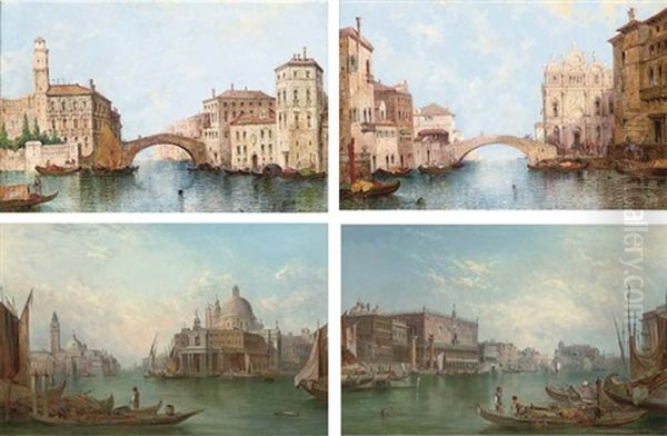 The Scuola Di San Marco From The Grand Canal (+ Off The Grand Canal, Venice; Pair) Oil Painting by William Meadows