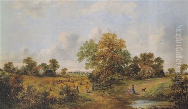 Eine Sommerlandschaft In England Oil Painting by William Meadows