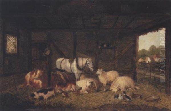 Stable Friends Oil Painting by William Meadows