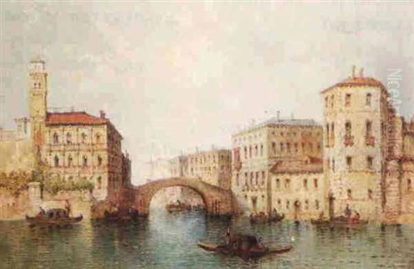 A Venetian Backwater Oil Painting by William Meadows