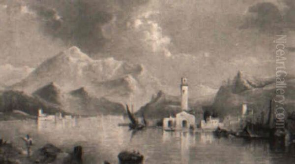 Lake Como Oil Painting by William Meadows