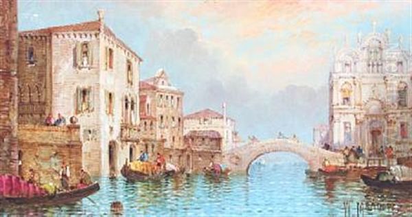 View Of Venice Oil Painting by William G. Meadows