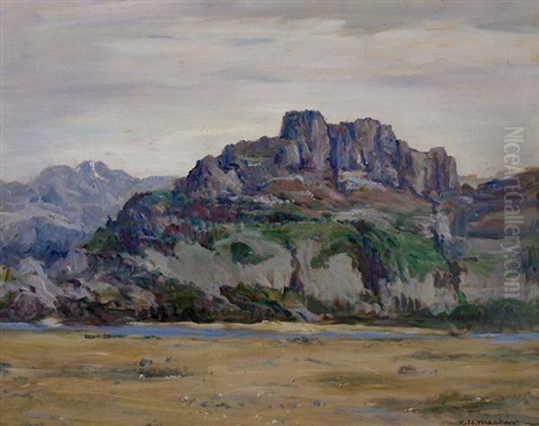 Western Landscape Oil Painting by Lewis Henry Meakin