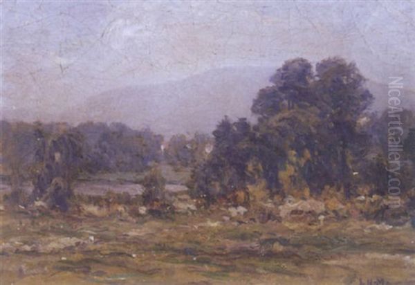 Landscape With River Oil Painting by Lewis Henry Meakin