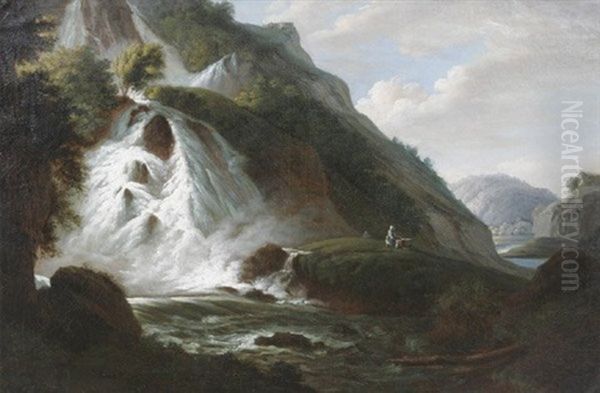 Der Unterste Reichenbachfall Im Kanton Bern Oil Painting by Jacob Wilhelm Mechau