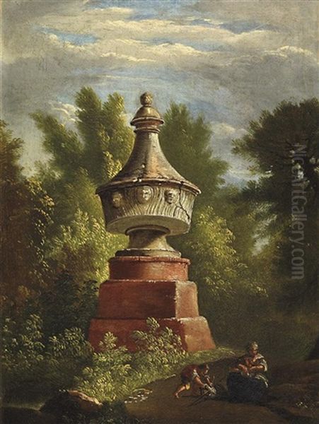 Architektur Im Park Oil Painting by Jacob Wilhelm Mechau