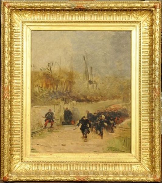 Les Sapeurs Oil Painting by Eugene Medard