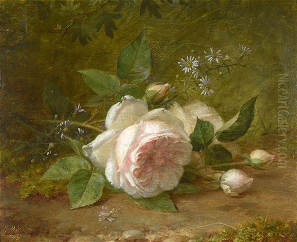 Jetee De Roses Oil Painting by Jules Ferdinand Medard