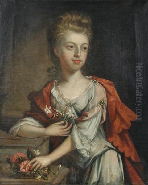 Portrait Of Mrs Mary Hayes (nee Johnson) Oil Painting by Sir John Baptist de Medina