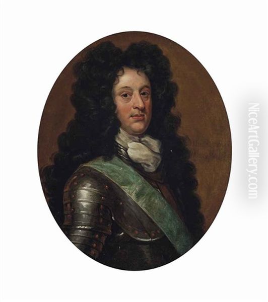 Portrait Of James Douglas, 4th Duke Of Hamilton (1658-1712), Half-length, In Armour With The Order Of The Garter Oil Painting by Sir John Baptist de Medina