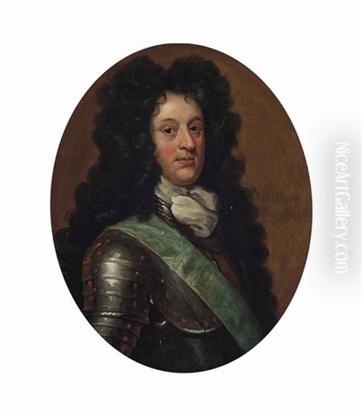 Portrait Of James Douglas, 4th Duke Of Hamilton (1658-1712), Half-length, In Armour With The Order Of The Garter Oil Painting by Sir John Baptist de Medina