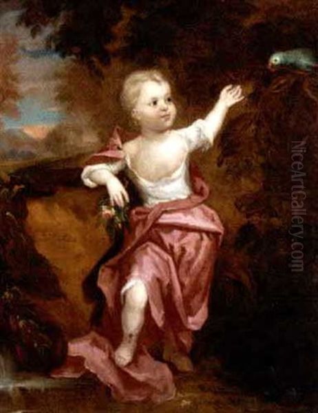 Portrait Of Jean Stirling Of Auchyle As A Child by Sir John Baptist de Medina