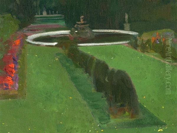 Chateau Park In The Evening Oil Painting by Karl Mediz