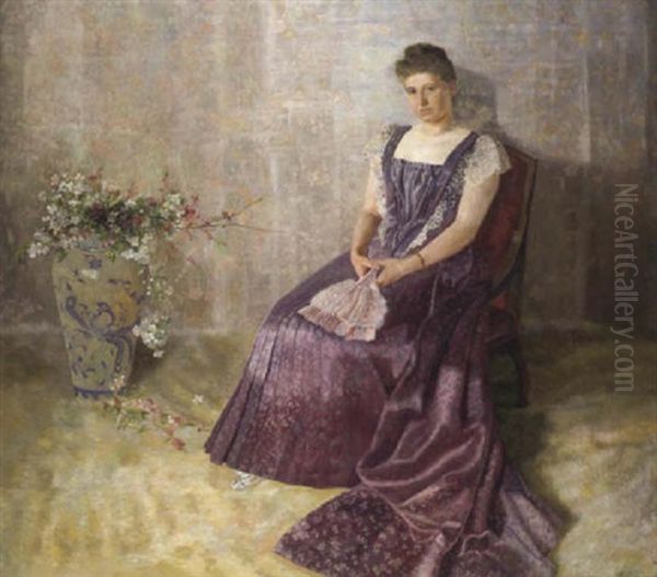 Das Lila Staatskleid Oil Painting by Karl Mediz