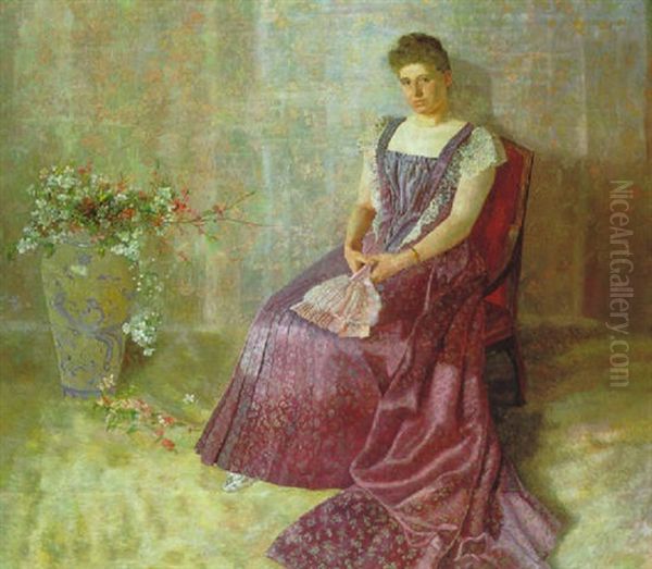 Das Lila Staatskleid Oil Painting by Karl Mediz