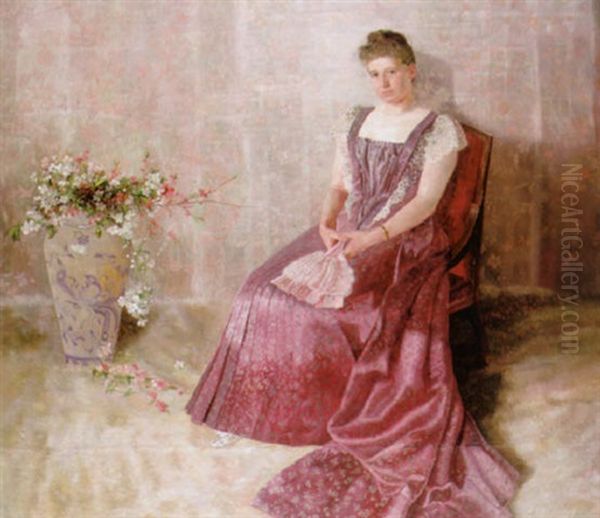 Portrait Der Frau Von Birkenreuth Oil Painting by Karl Mediz