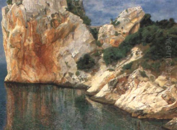 Felsen Von Duino Oil Painting by Karl Mediz