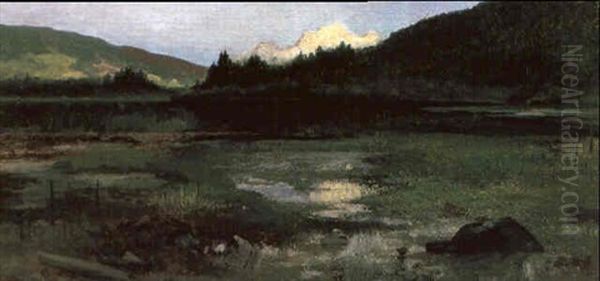 Der Hintersee Vor Dem Watzmann I Oil Painting by Emilie Mediz-Pelikan