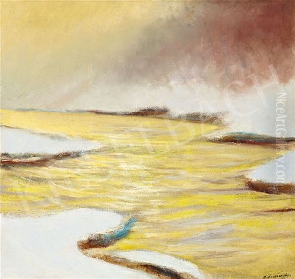 Winter Brook In The High Tatras Oil Painting by Laszlo Mednyanszky