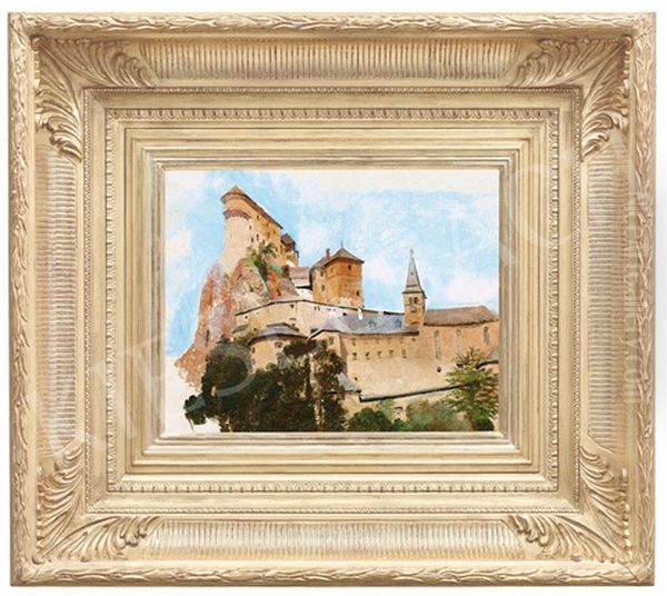 The Castle Of Arva Oil Painting by Laszlo Mednyanszky