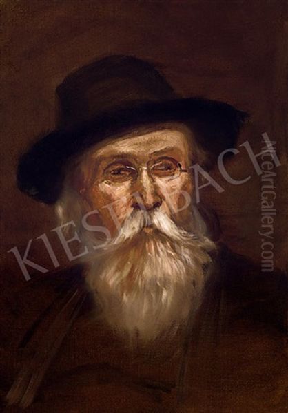 Rabbi Oil Painting by Laszlo Mednyanszky