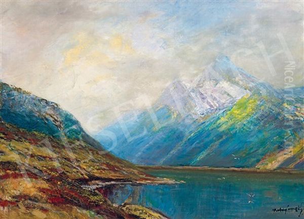 Tarn In The High Tatras Oil Painting by Laszlo Mednyanszky