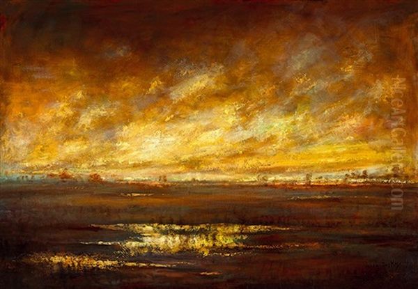 Lights At Dawn Oil Painting by Laszlo Mednyanszky