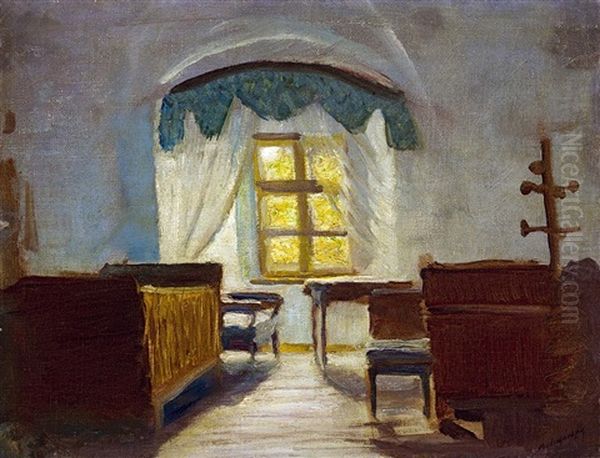 The Artist's Bedroom In Beczko Oil Painting by Laszlo Mednyanszky