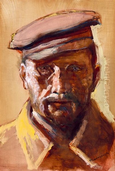 Portrait Of A Soldier Oil Painting by Laszlo Mednyanszky