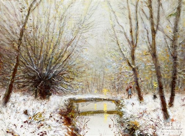 Winter Sunlight Oil Painting by Laszlo Mednyanszky