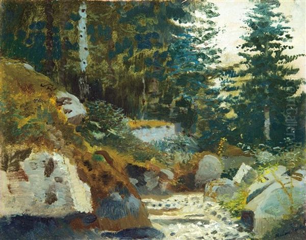 Streamlet In The Tatras Oil Painting by Laszlo Mednyanszky