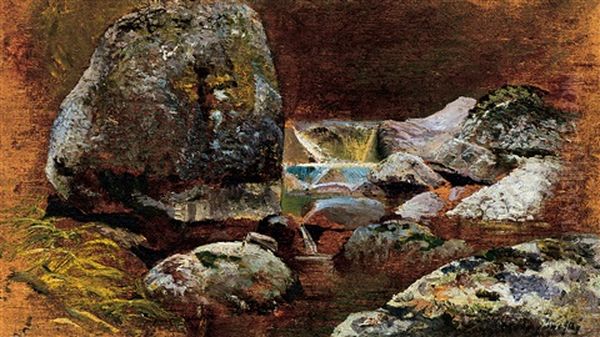 Brook In The Tatras Oil Painting by Laszlo Mednyanszky