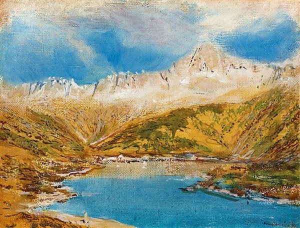 Landscape In The High-tatras Oil Painting by Laszlo Mednyanszky