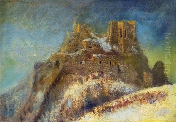 Ruins Of The Becko Castle Oil Painting by Laszlo Mednyanszky