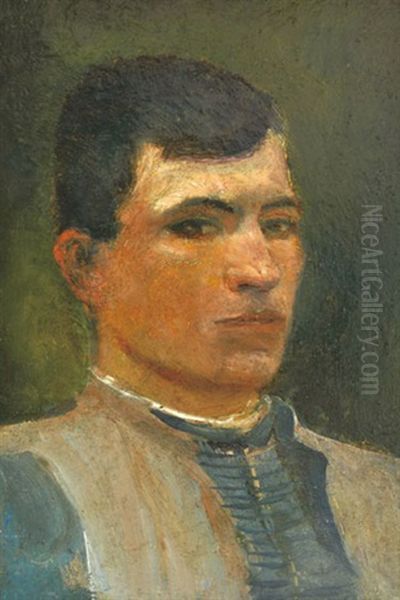 Man Portrait (balint Kurdy) Oil Painting by Laszlo Mednyanszky